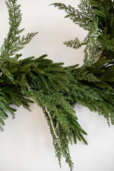 9' Norfolk & Cypress Mix Faux Garland