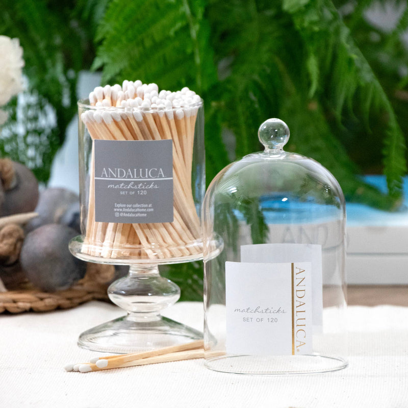 Tall Glass Jar + White Matches