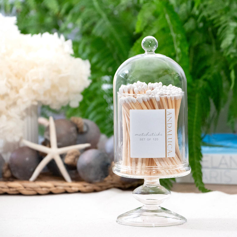 Tall Glass Jar + White Matches