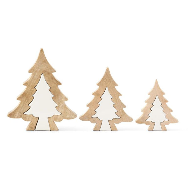 Enameled Cutout Wood Trees