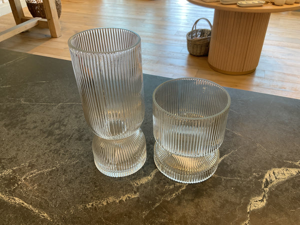 Ribbed Glass Vase