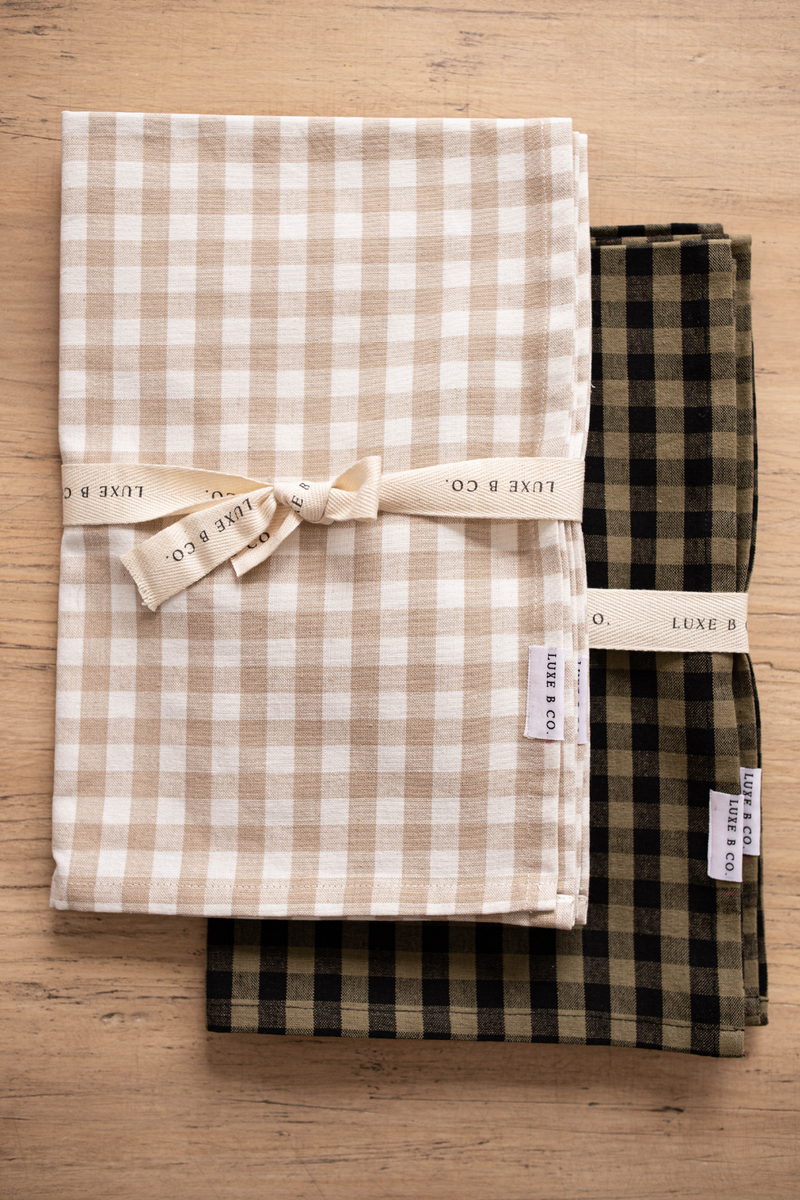 Gingham Towels / Beige