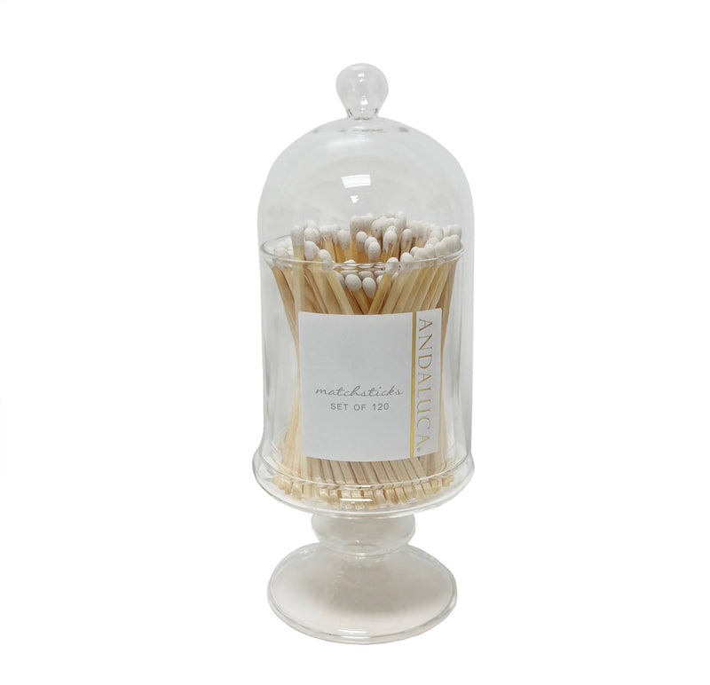 Tall Glass Jar + White Matches