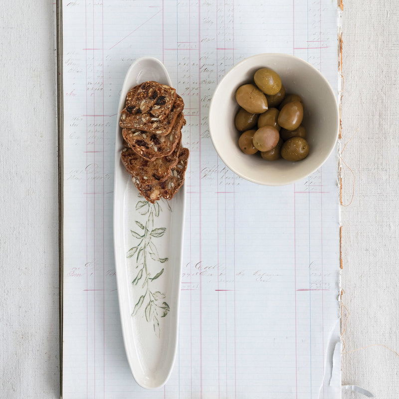 Oval Stoneware Tray