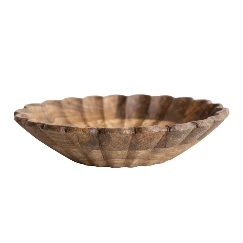 Mango Wood Scalloped Dish