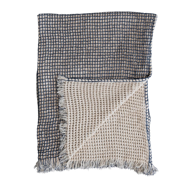 Two-Sided Cotton Waffle Weave Throw
