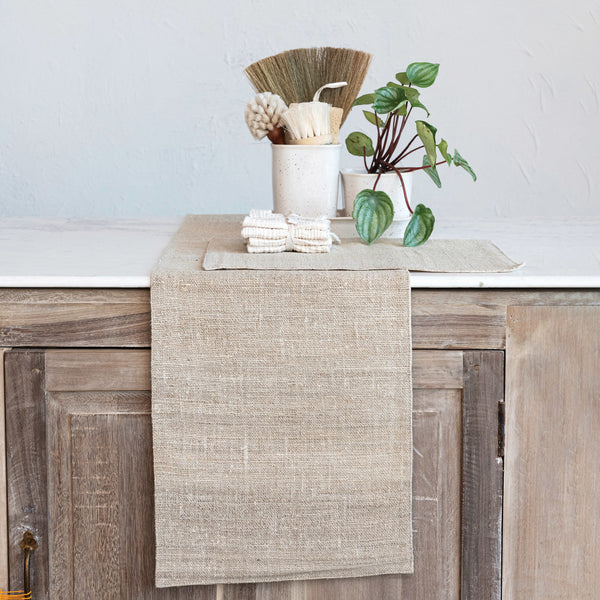 Woven Hemp & Cotton Table Runner