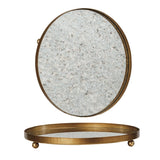 Metal Antiqued Mirror Tray