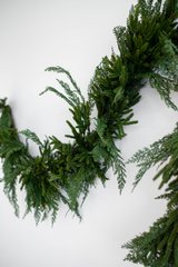 9' Norfolk & Cypress Mix Faux Garland