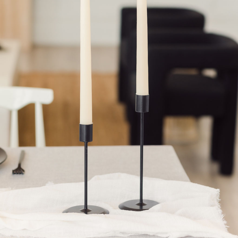Black Modern Tapered Candle