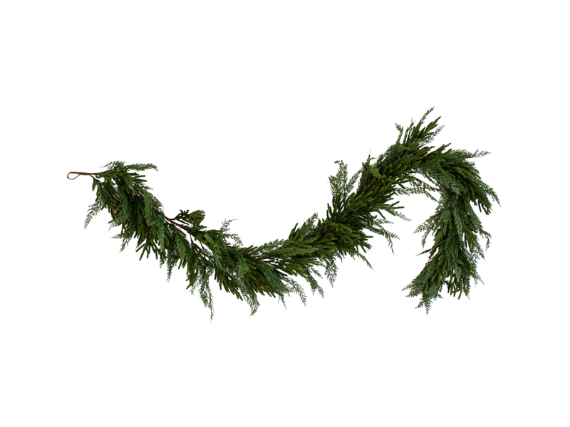 9' Norfolk & Cypress Mix Faux Garland