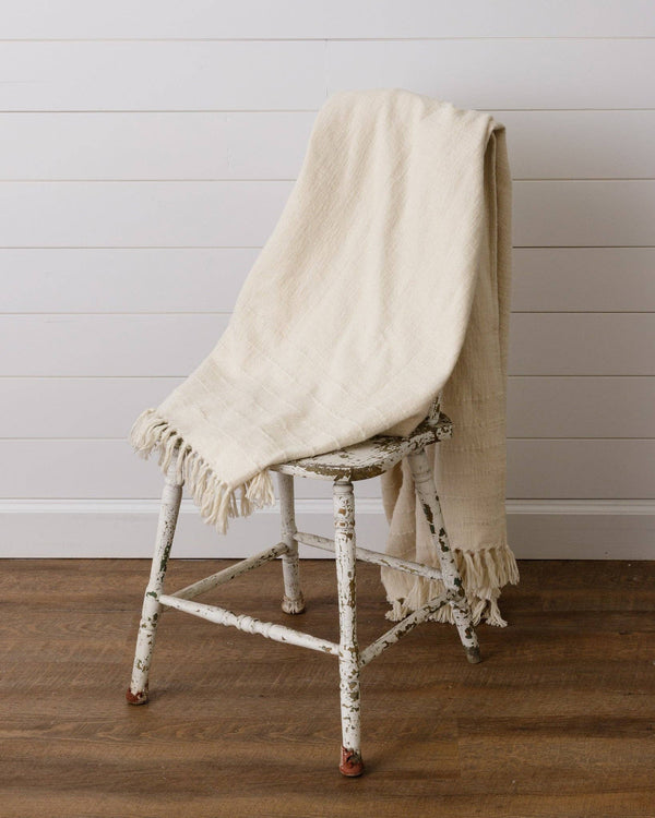 Brushed Cotton Throw, Cream (PC)