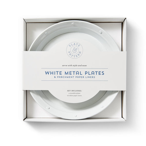 White Metal Plates- Set of 4