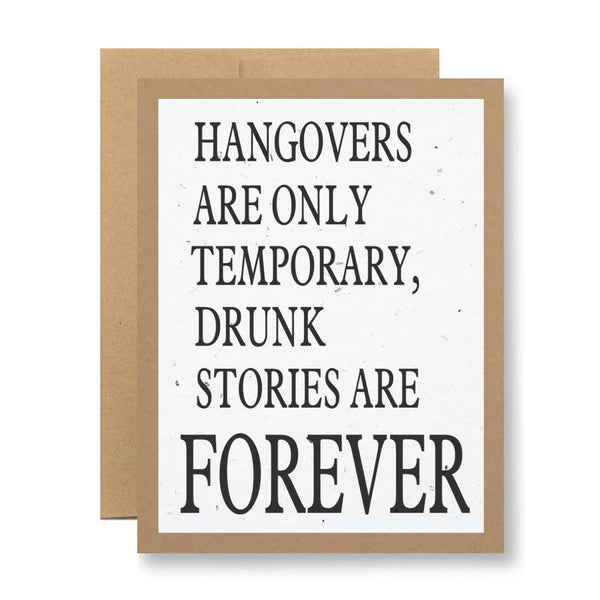 Eco Kraft or White Seed Paper - ...drunk stories are forever
