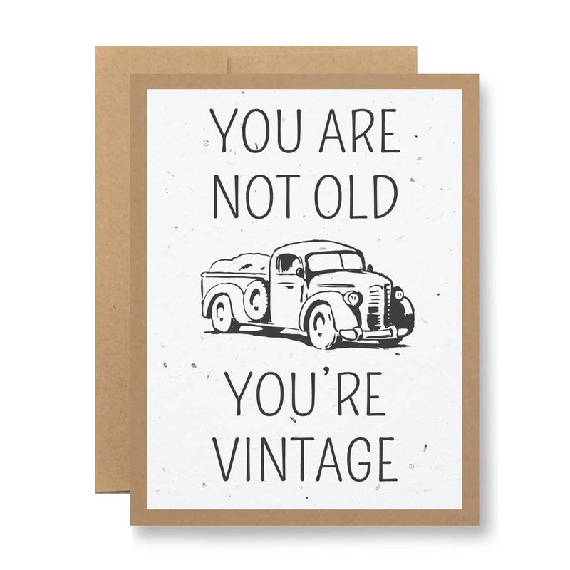 Plantable Greeting Card - You are not old, you're vintage