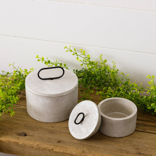 Cement Lidded Jars