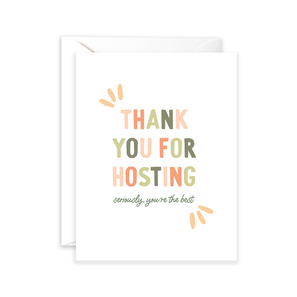 Hosting Thank You Card - Thanksgiving Card & Hostess Card