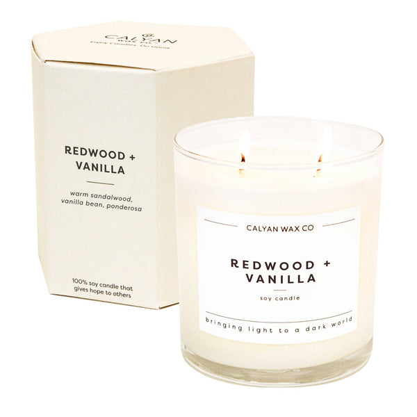 Redwood/Vanilla - Glass Candle