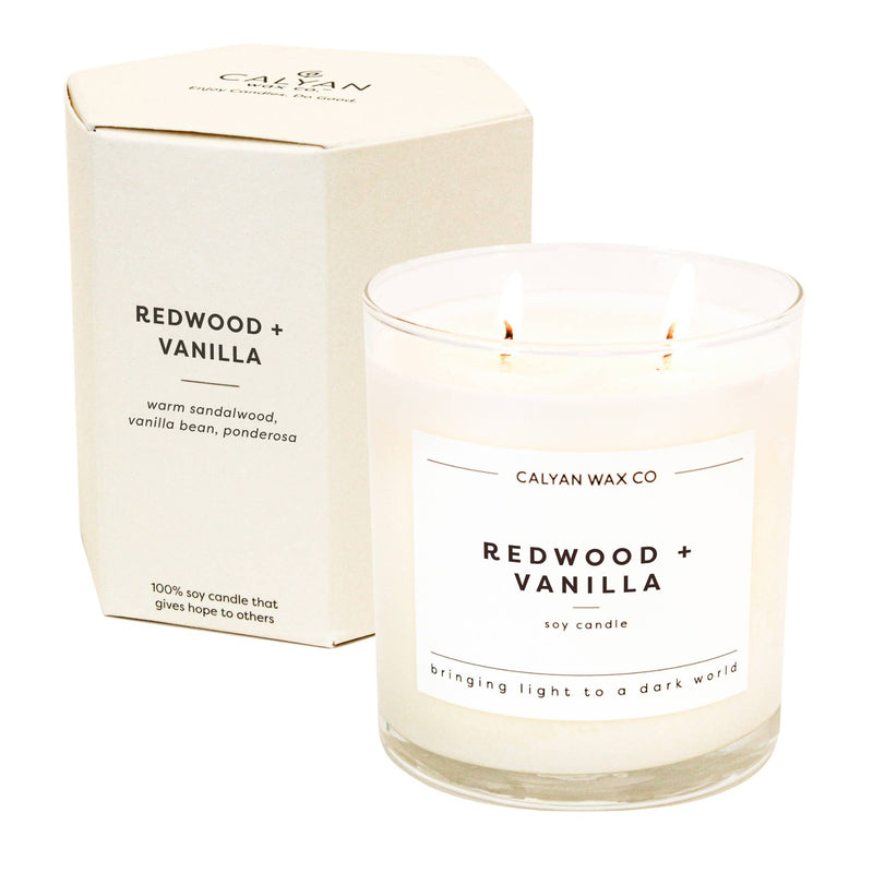 Redwood/Vanilla - Glass Candle