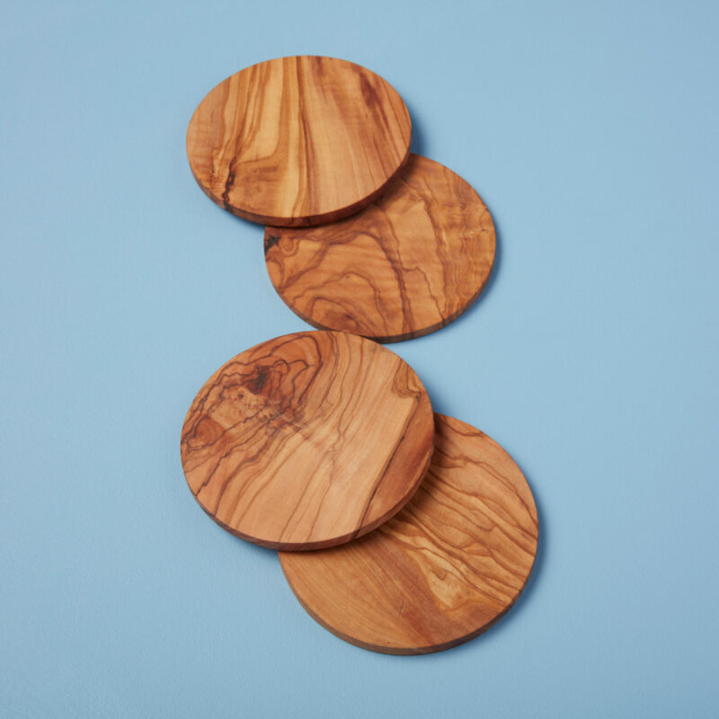 Olive Wood Round Coasters