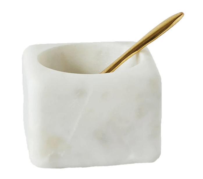 Marble Bowl with Brass Spoon