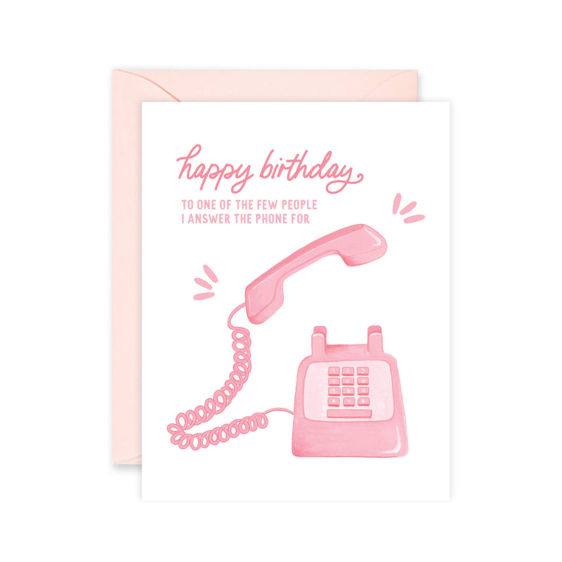 Pink Vintage Phone Card | Funny Birthday Card