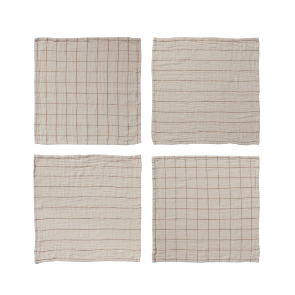 Cloth Napkins, Grid & Stripe Pattern