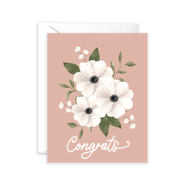 Anemone Congrats Greeting Card | Wedding Card