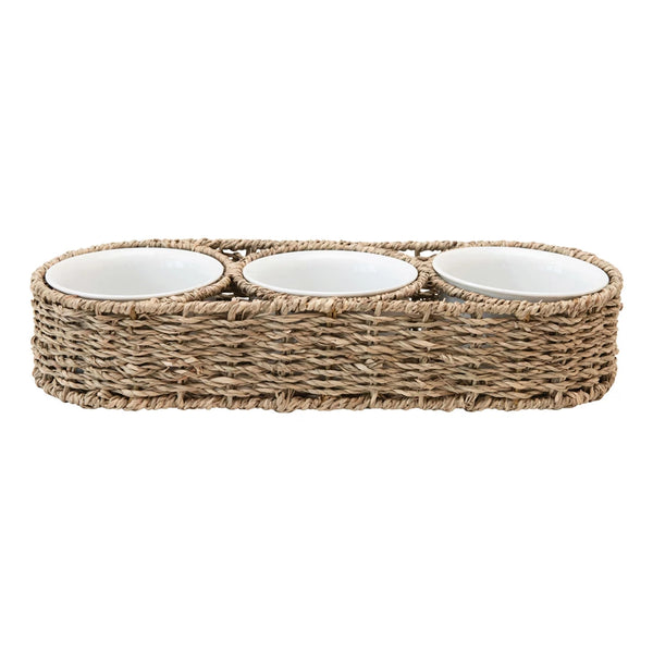 Woven Basket with Bowls