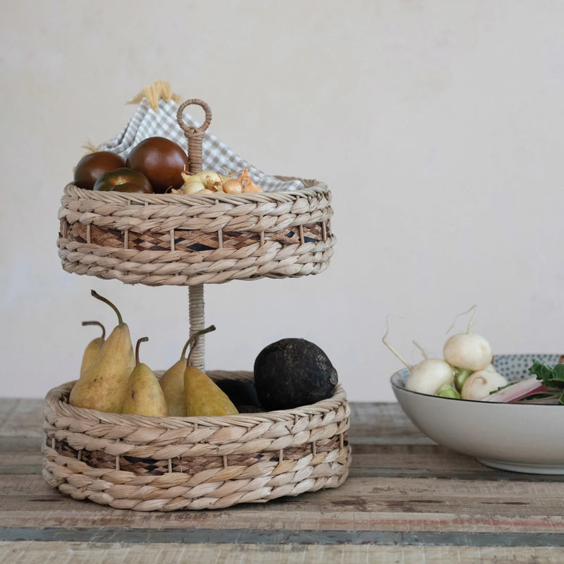 Wicker & Bankuan 2-Tier Tray