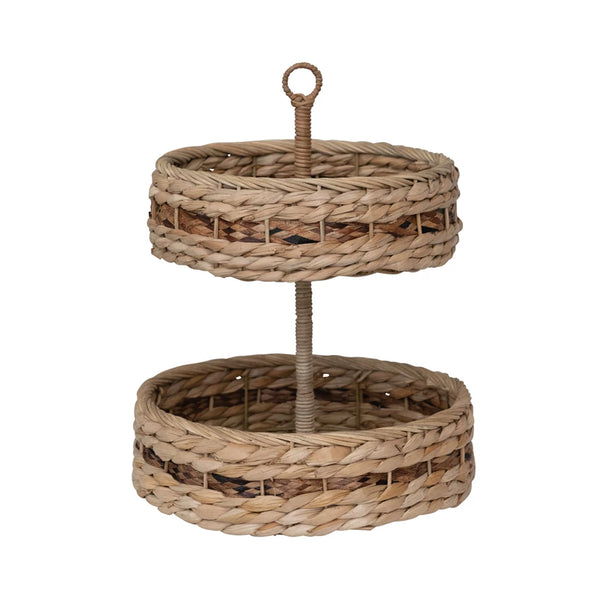 Wicker & Bankuan 2-Tier Tray