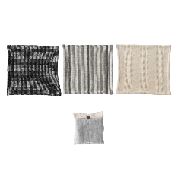 Cotton Dish Cloths, Set of 3 in Bag