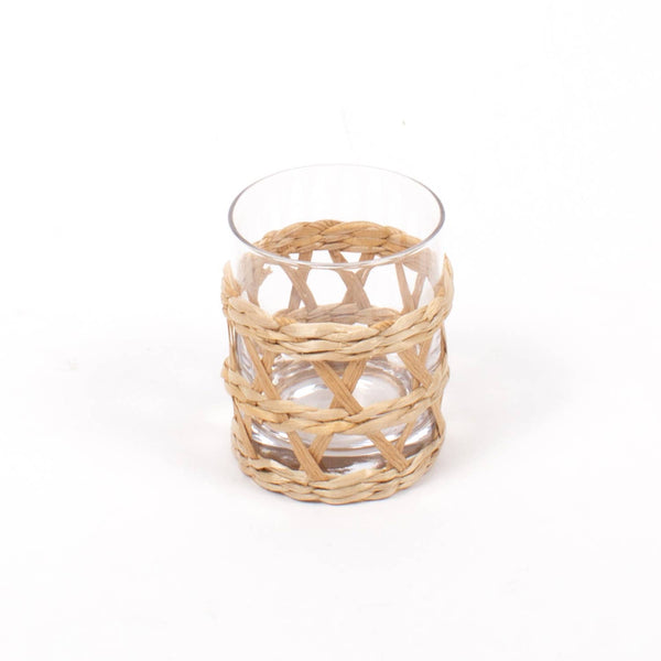 Natural Rattan Old Fashioned Glass