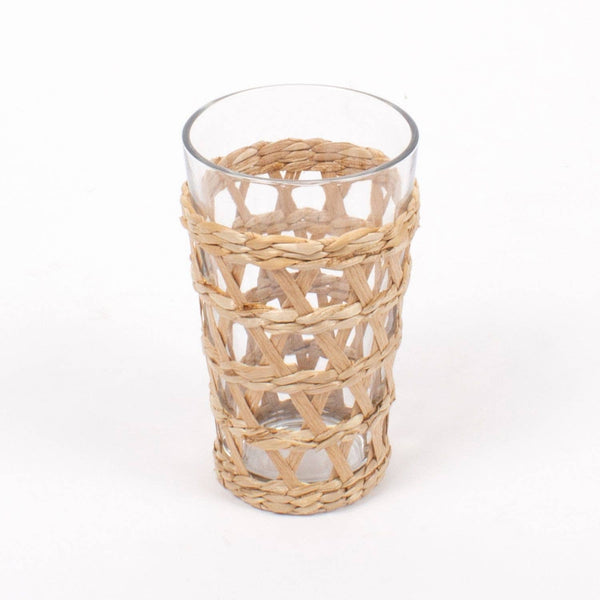 Natural Rattan Tumbler Glass