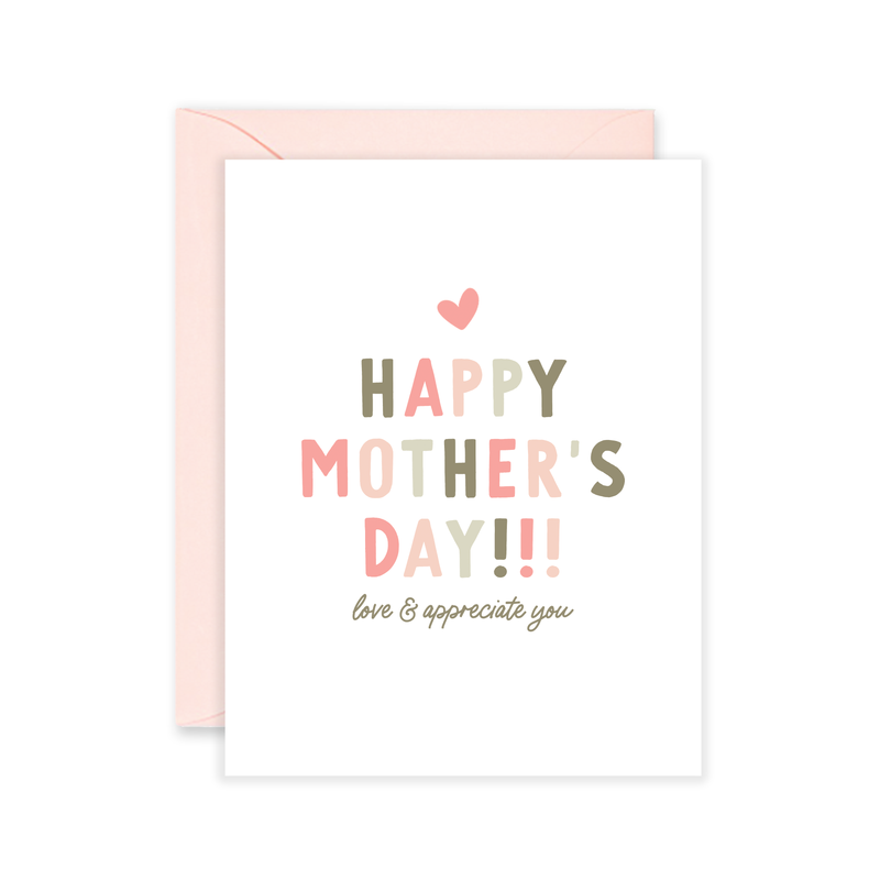 Love & Appreciate You Mom - Minimal Mother's Day Card