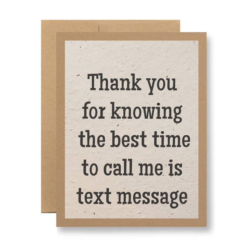 Eco Kraft or White Seed Paper - ...text message